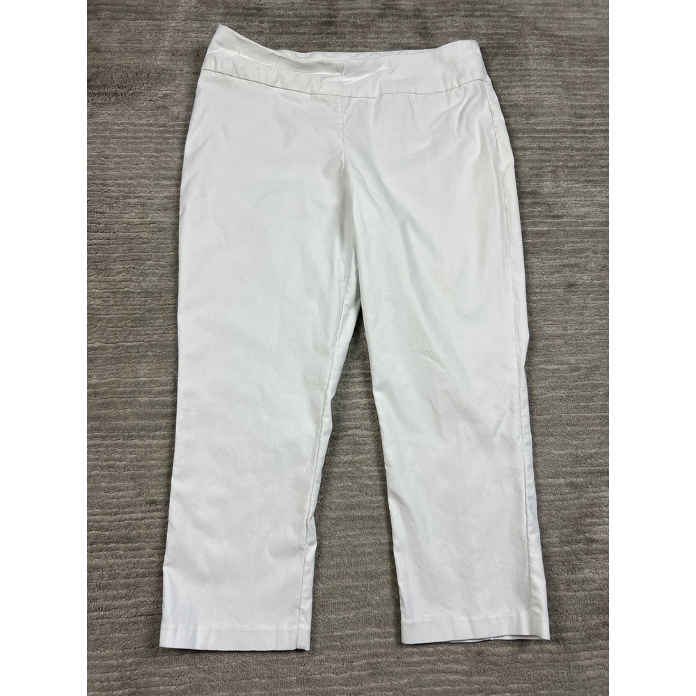 C. Est. 1946 Pants Womens 14 White Contemporary Pull On Cropped Stretch Trousers